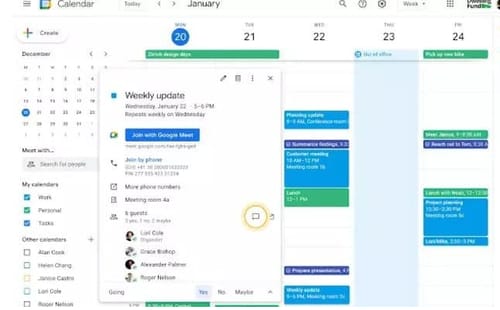 Google adds group chat to meeting calendar