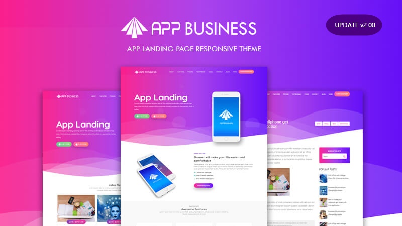 App Business Landing Page Responsive Blogger Template