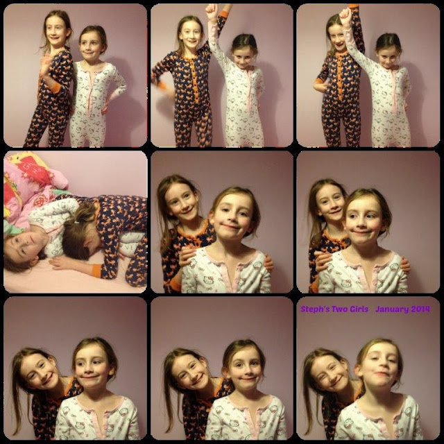 Collage of Steph's Two Girls together in January 2014