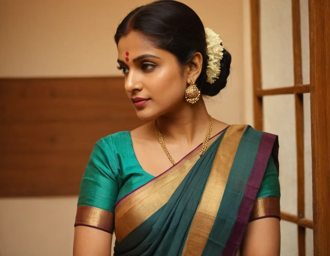 Silk Saree Modern Blouse Design