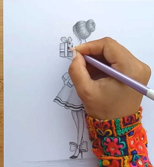 رسم فتاة بالرصاص رسم فتاة جميلة بالرصاص
