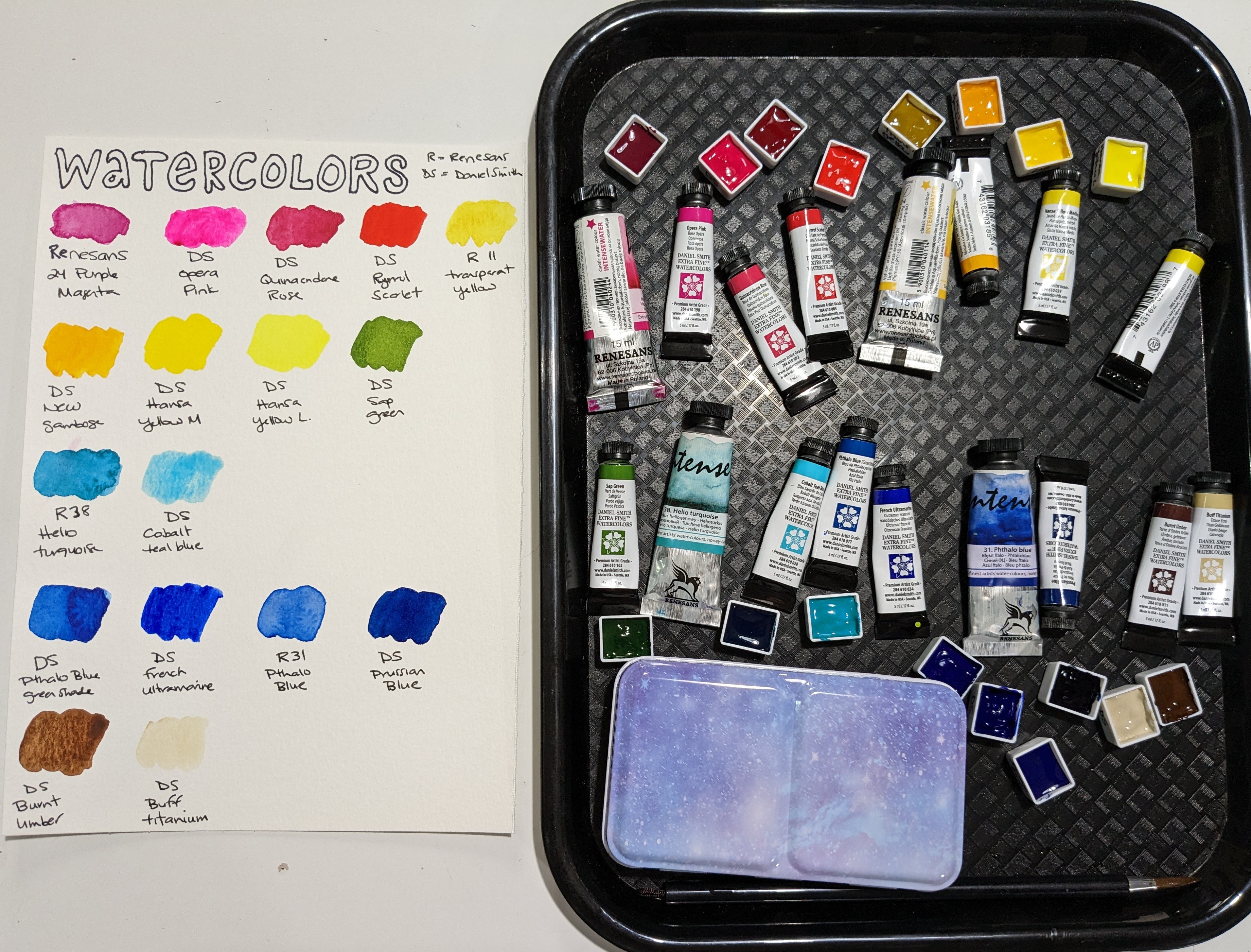 12/24 Grids Palette Assembled Pan Empty Watercolor Paint Palette Half Pans  Set