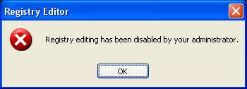 Registry Editor Disabled