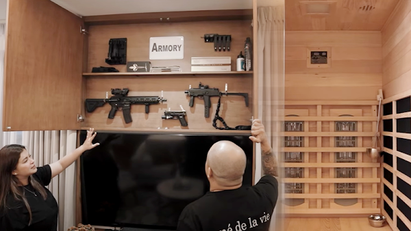 An armory and a sauna! Nothing but the coolest things inside Angel Locsin and Neil Arce's master's bedroom!