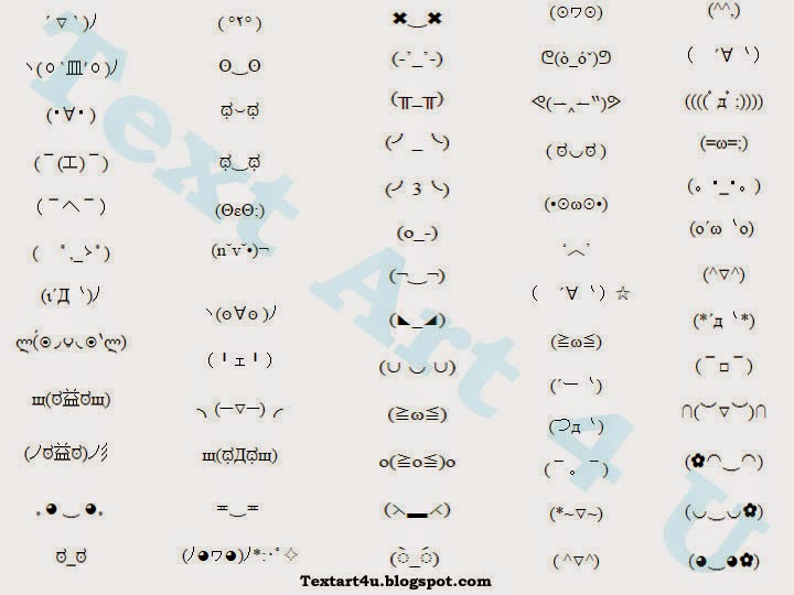 List Of All Kawaii Text Faces For Chat Messages Cool Ascii Text Art 4 U