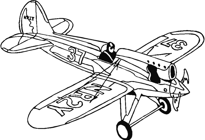 Print Out Coloring Pages For Kids Jet Airplane 9
