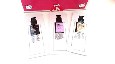 Cosrx BHA, AHA, Snail 96 Mucin samples