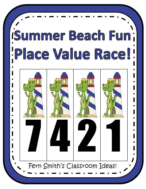 Fern Smith's Place Value Race Game Gator Summer Beach Fun