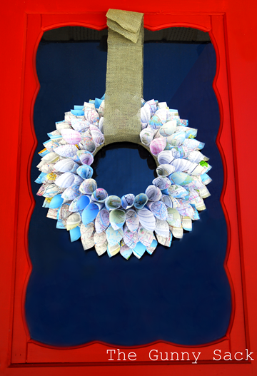 Map Wreath On Red Door