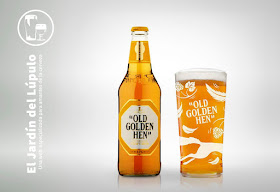 La cerveza inglesa Morland Old Golden Hen en su vaso de pinta