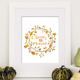 Free Watercolor Thanksgiving Printable | 8x10 Instant Download