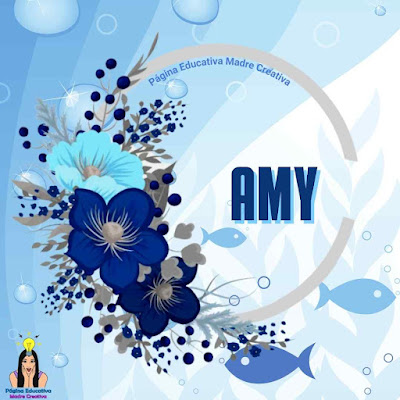 Pin Nombre Amy para imprimir gratis GAFETE