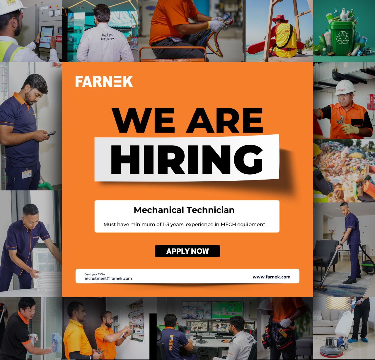 Hiring: Mechanical Technician | Farnek Services LLC | Dubai