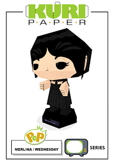 Kuri Paper - Pop Mini Funko Merlina  Wednesday Papercraft