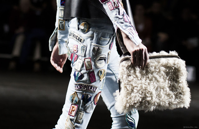 phillip lim fall 2013, classic denim jacket with patches, 90's style, grunge, denim jackeet, patches, diy, fashion diy