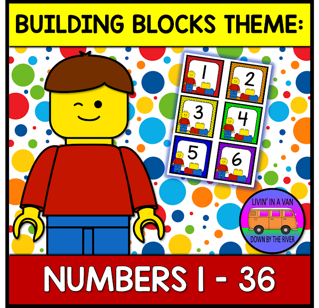 BUILDING BLOCKS THEME, CALENDAR, NUMBERS, #CLASSROOMDECOR