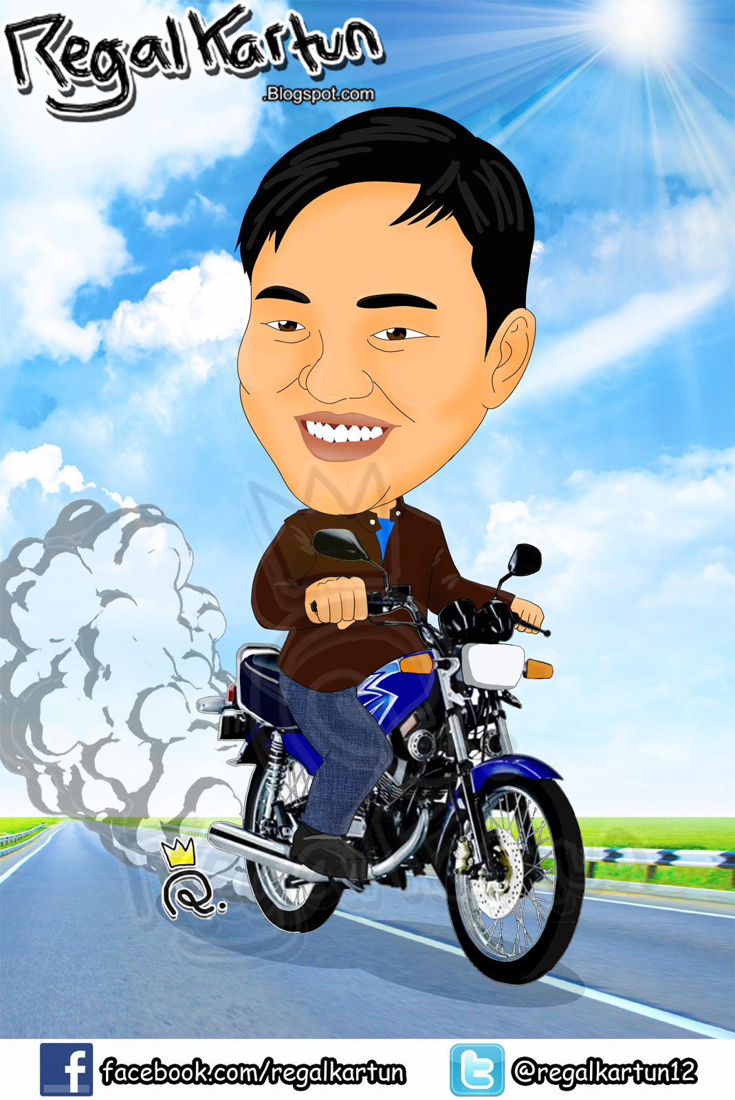 Daily Cartoon Art Illustration Karikatur Biker Yamaha RX King