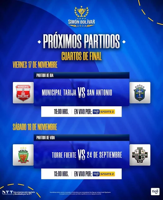 Todos los partidos de los Cuartos de Final de la Copa Simon Bolivar seran transmitidos por Tigo Sports