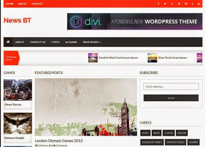 NewsBT Responsive Magazine Blogger Template