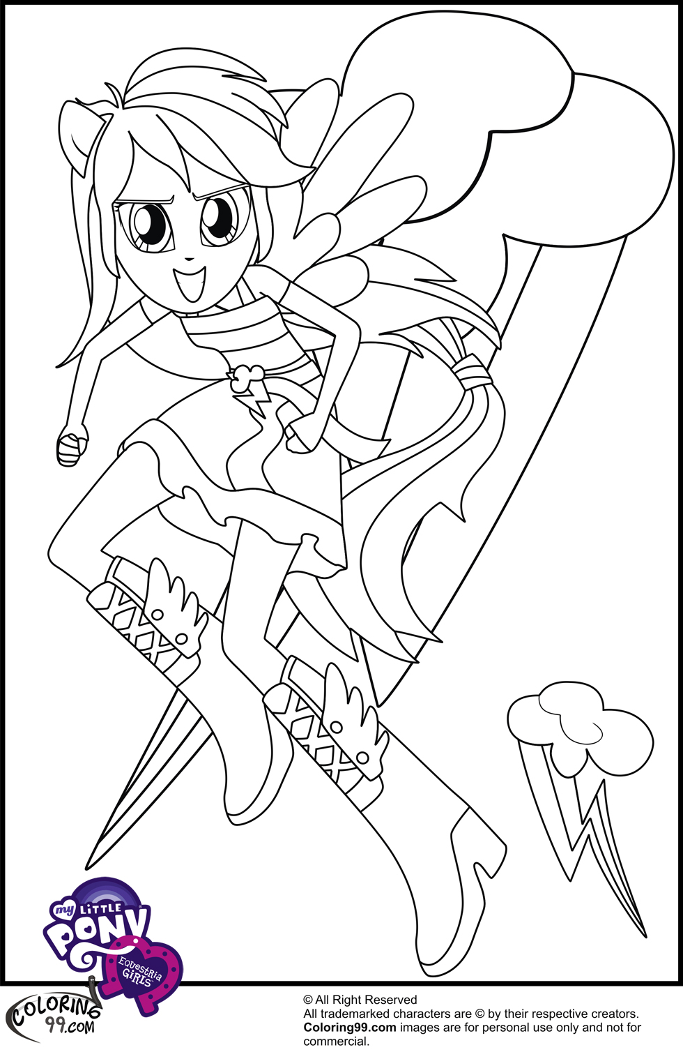 My Little Pony Coloring Pages Equestria Girls Damn You!