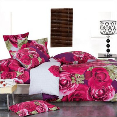 DORMITORIO CON FLORES FUCSIAS via www.dormitorios.blogspot.com