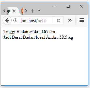 Hitung Berat Badan Ideal menggunakan PHP