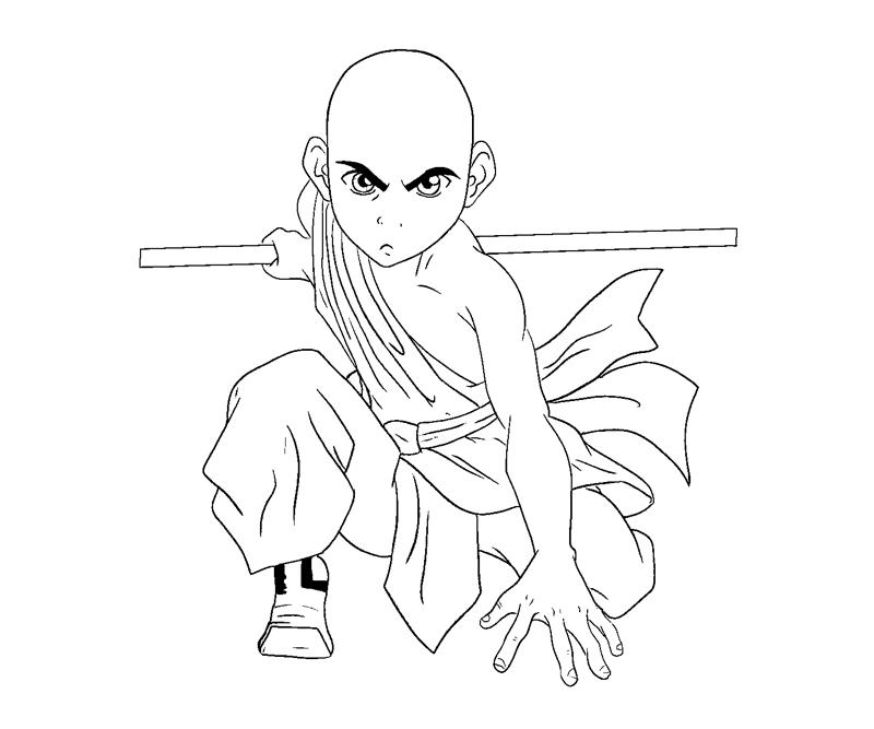 Printable Aang 4 Coloring Page