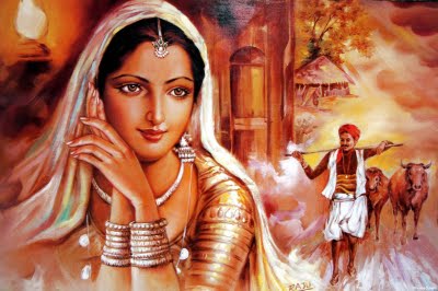 Rajasthani Girls Art Paintings 1