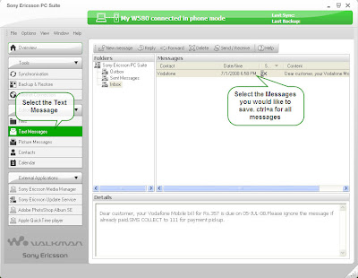 Sendtext Message  Computer on Hp Answers  Sony Ericsson Mobiles Transfer Text Messages To Pc