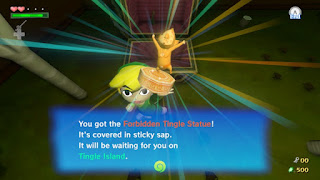 You got the Forbidden Tingle Statue! It's covered in sticky sap. It will be waiting for you on Tingle Island.