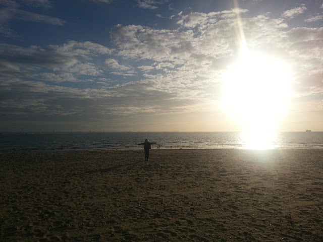 Boy on Large Beach