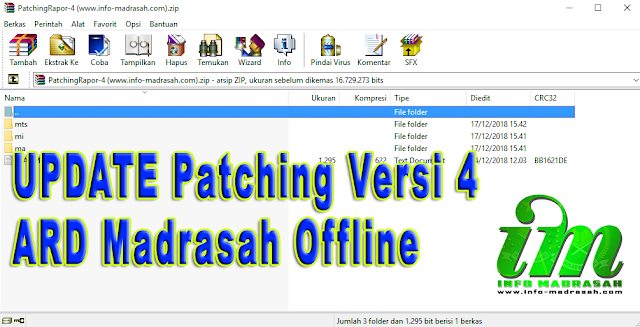  Selang satu hari saja pihak ARD Madrasah sentra gerak cepat dengan mendengar keluhan UPDATE Patching Versi 4 ARD Madrasah Offline