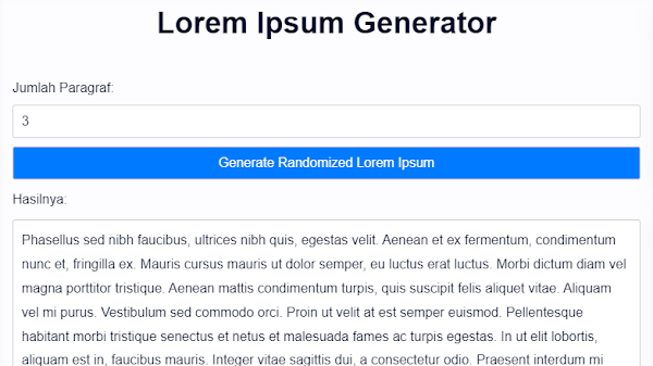Cara Membuat Lorem Ipsum Generator Pribadi