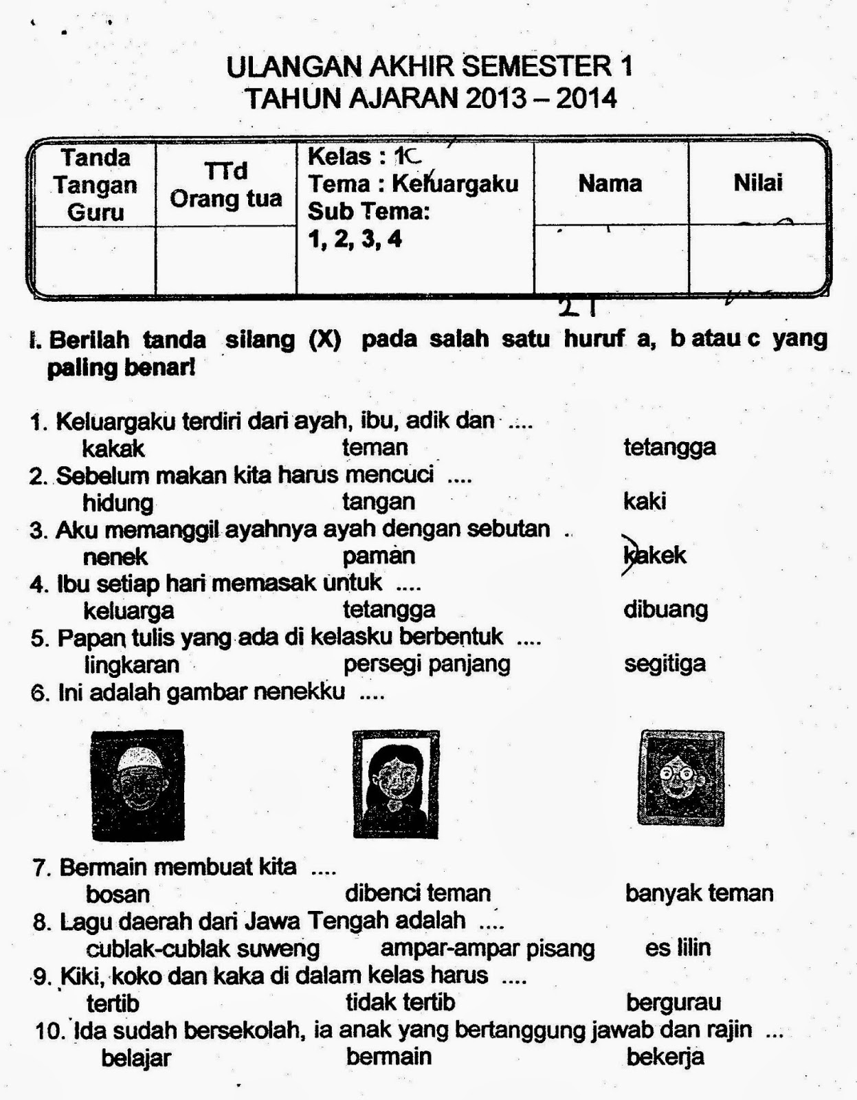 Kelas 1 Tema 7 Soal Kurikulum 2013 Revisi Terbaru S Kom Selamat Datang Di Web Sunarto