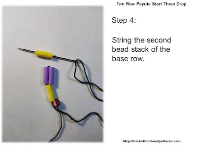 Click the image to view the Two Row or Peyote Start beading tutorial image larger.