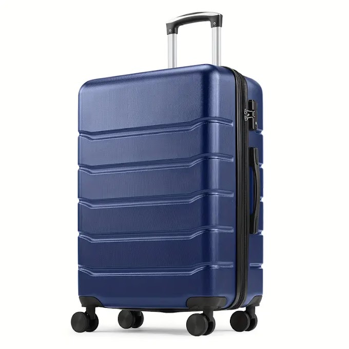 $79.99 - 32'' nch Hardside Luggage With 4 Double Spinner Wheels, Hard Shell Lightweight Roller Suitcase Color Blue