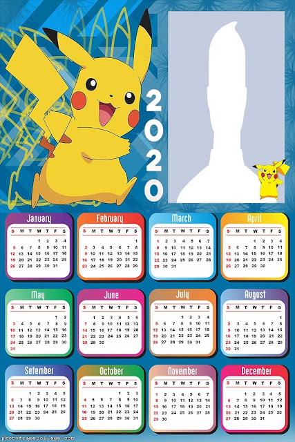 Pikachu: Free Printable 2020 Calendar