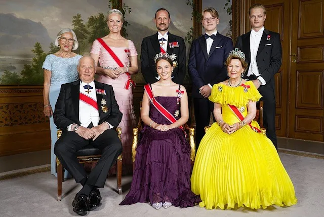 Princess Ingrid Alexandra with her grandparents, parents and siblings