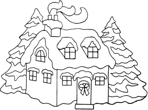 Christmas House Coloring Pages