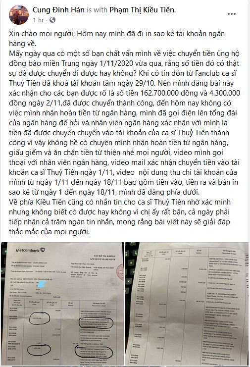 Lại xuất hiện nghi ngờ về thông báo đã đóng tài khoản của Tiên Lũ (01/11)