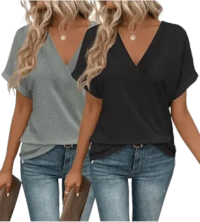Ruched V-Neck Tees – Flattering, Feminine & Effortlessly Stylish