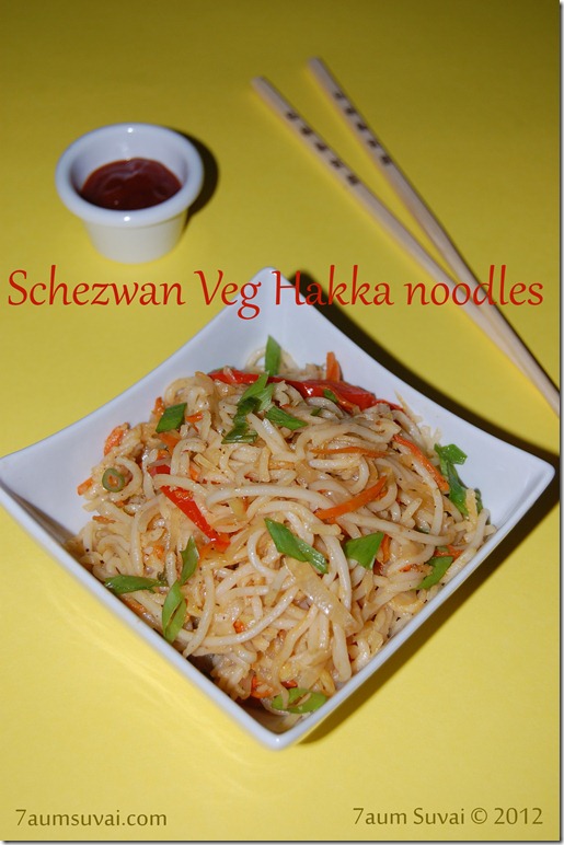 Schezwan Veg Hakka noodles