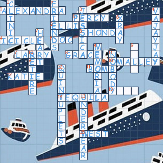 Greys Anatomy #AtoZChallenge Crossword Puzzle grid by JamieWriter