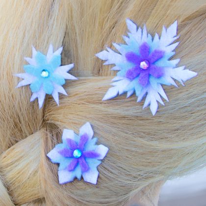 Elsa’s Snowflake Hair Barrettes