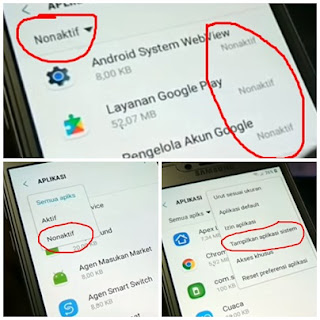 Kemudian kamu Aktipkan Kembali Aplikasi Android System WebViewLayanan Google PlayPengelola Akun Google 