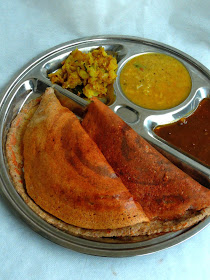 Masala Red RIce Dal Dosa, Gluten Free Masala Red rice dosa