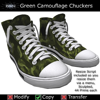 BSN Green Camouflage Chuckers with Resize Script