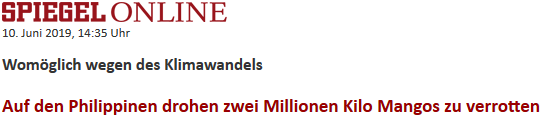 Womöglich wegen des Klimawandels: Auf den Philippinen drohen zwei Millionen Kilo Mangos zu verrotten