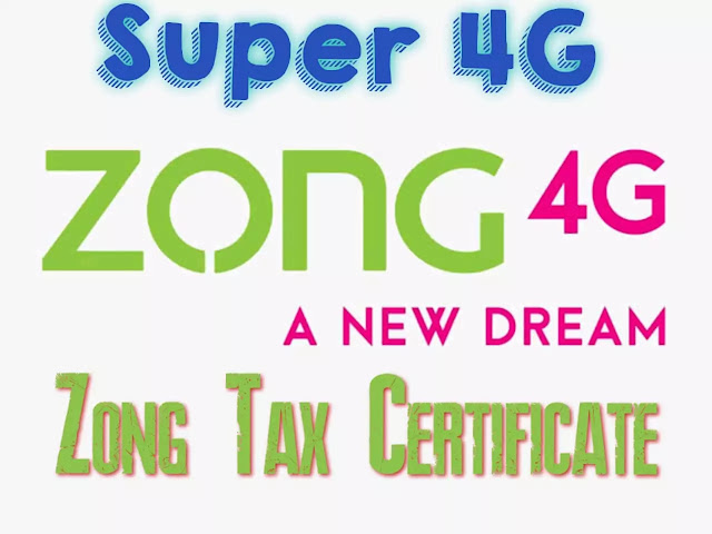 how to get zong tax certificate