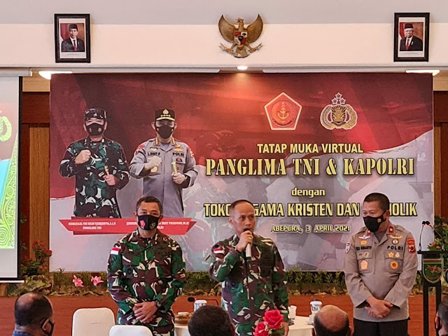 Korem 172/PWY Tatap Muka Virtual dengan Hadi Tjahjanto BersamaTokoh Agama di Papua